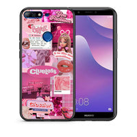Thumbnail for Θήκη Αγίου Βαλεντίνου Huawei Y7 2018 Pink Love από τη Smartfits με σχέδιο στο πίσω μέρος και μαύρο περίβλημα | Huawei Y7 2018 Pink Love case with colorful back and black bezels