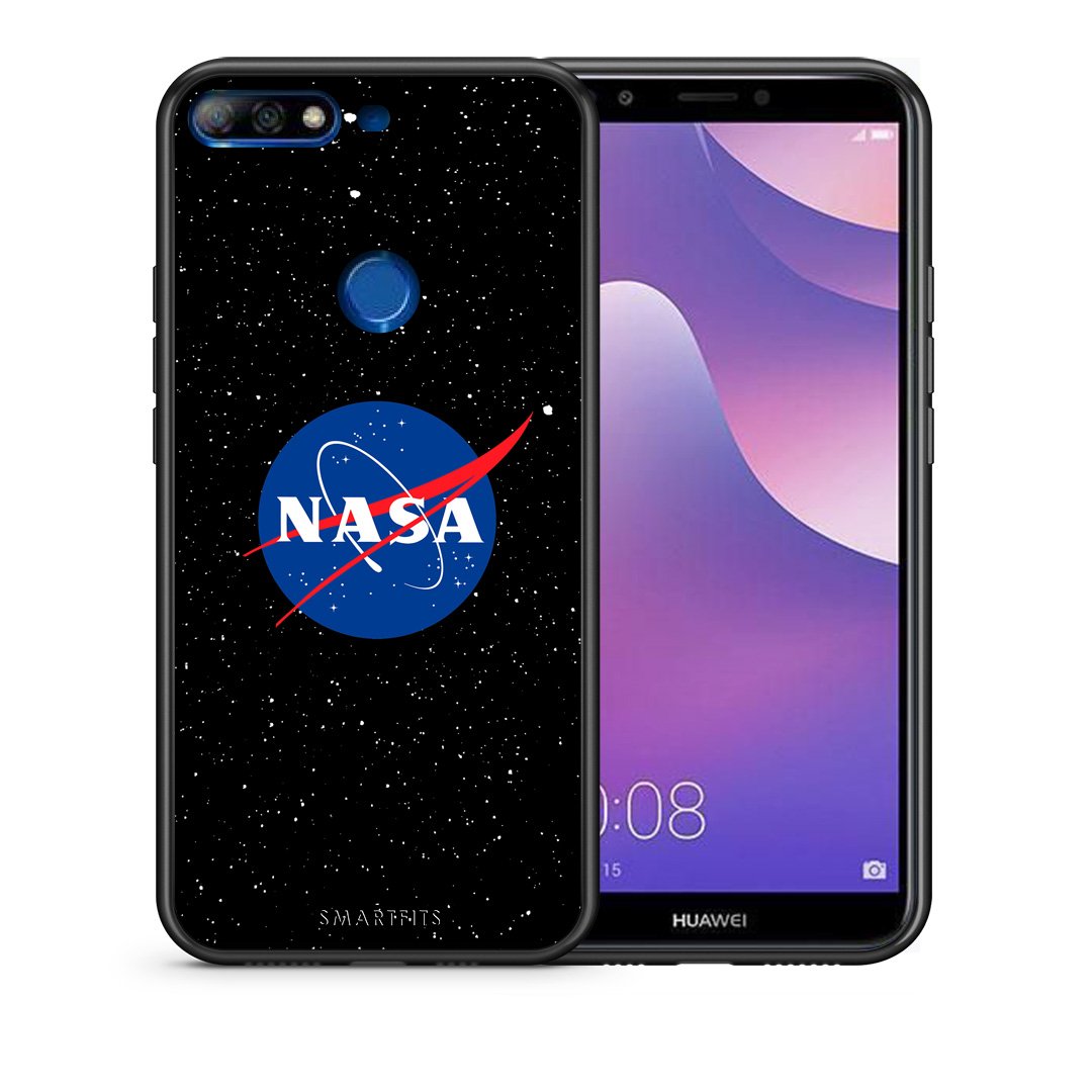 Θήκη Huawei Y7 2018 NASA PopArt από τη Smartfits με σχέδιο στο πίσω μέρος και μαύρο περίβλημα | Huawei Y7 2018 NASA PopArt case with colorful back and black bezels
