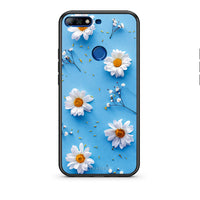 Thumbnail for Huawei Y7 2018 Real Daisies θήκη από τη Smartfits με σχέδιο στο πίσω μέρος και μαύρο περίβλημα | Smartphone case with colorful back and black bezels by Smartfits