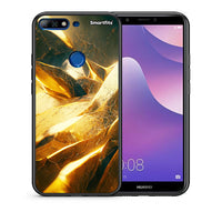 Thumbnail for Θήκη Huawei Y7 2018 Real Gold από τη Smartfits με σχέδιο στο πίσω μέρος και μαύρο περίβλημα | Huawei Y7 2018 Real Gold case with colorful back and black bezels