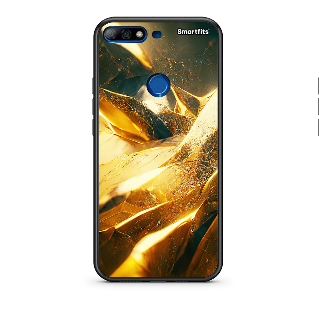 Huawei Y7 2018 Real Gold θήκη από τη Smartfits με σχέδιο στο πίσω μέρος και μαύρο περίβλημα | Smartphone case with colorful back and black bezels by Smartfits