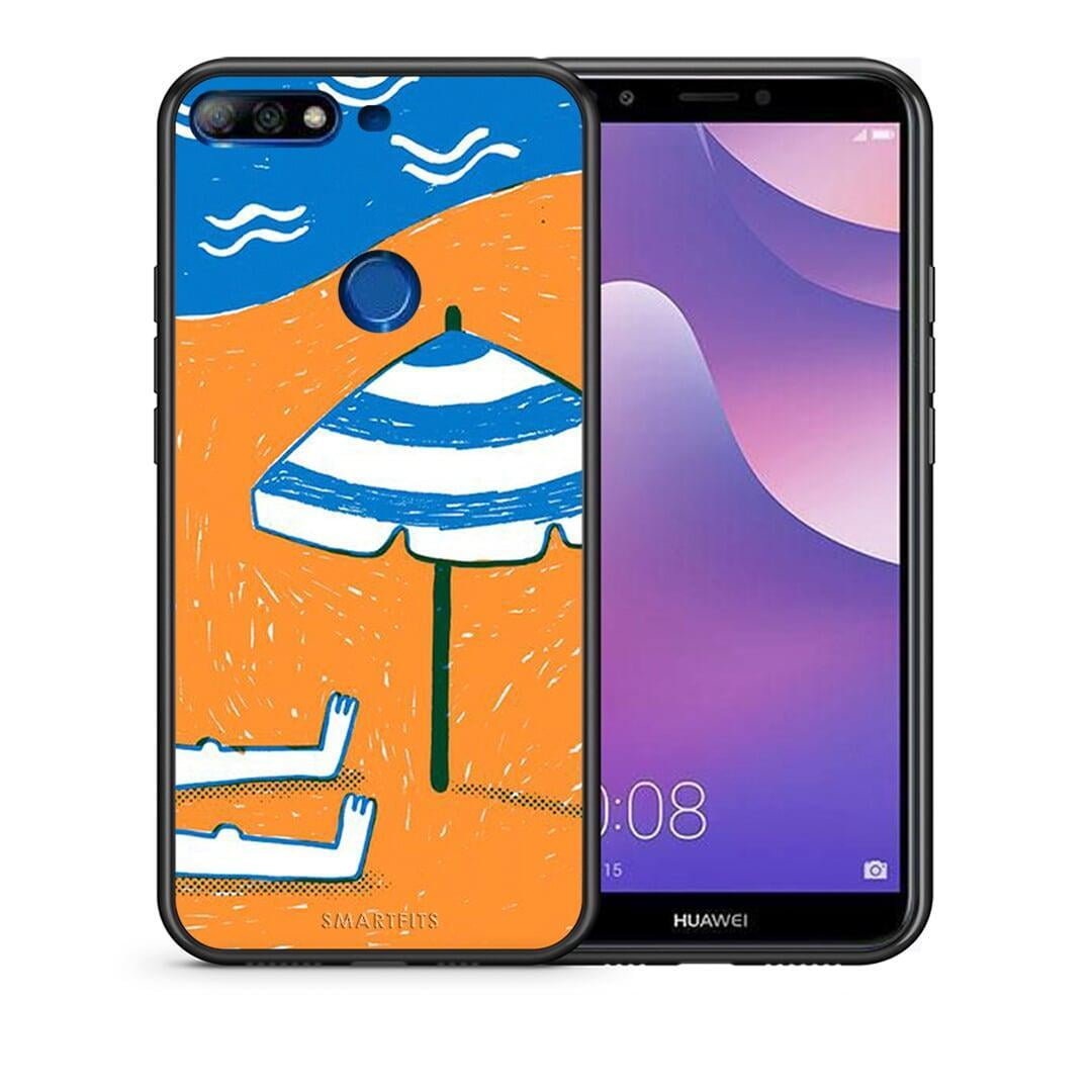 Θήκη Huawei Y7 2018 Summering από τη Smartfits με σχέδιο στο πίσω μέρος και μαύρο περίβλημα | Huawei Y7 2018 Summering case with colorful back and black bezels