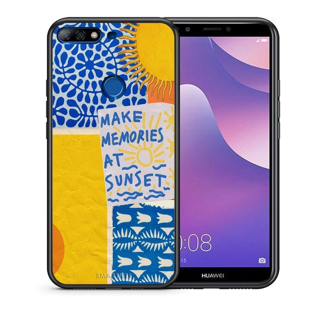 Θήκη Huawei Y7 2018 Sunset Memories από τη Smartfits με σχέδιο στο πίσω μέρος και μαύρο περίβλημα | Huawei Y7 2018 Sunset Memories case with colorful back and black bezels