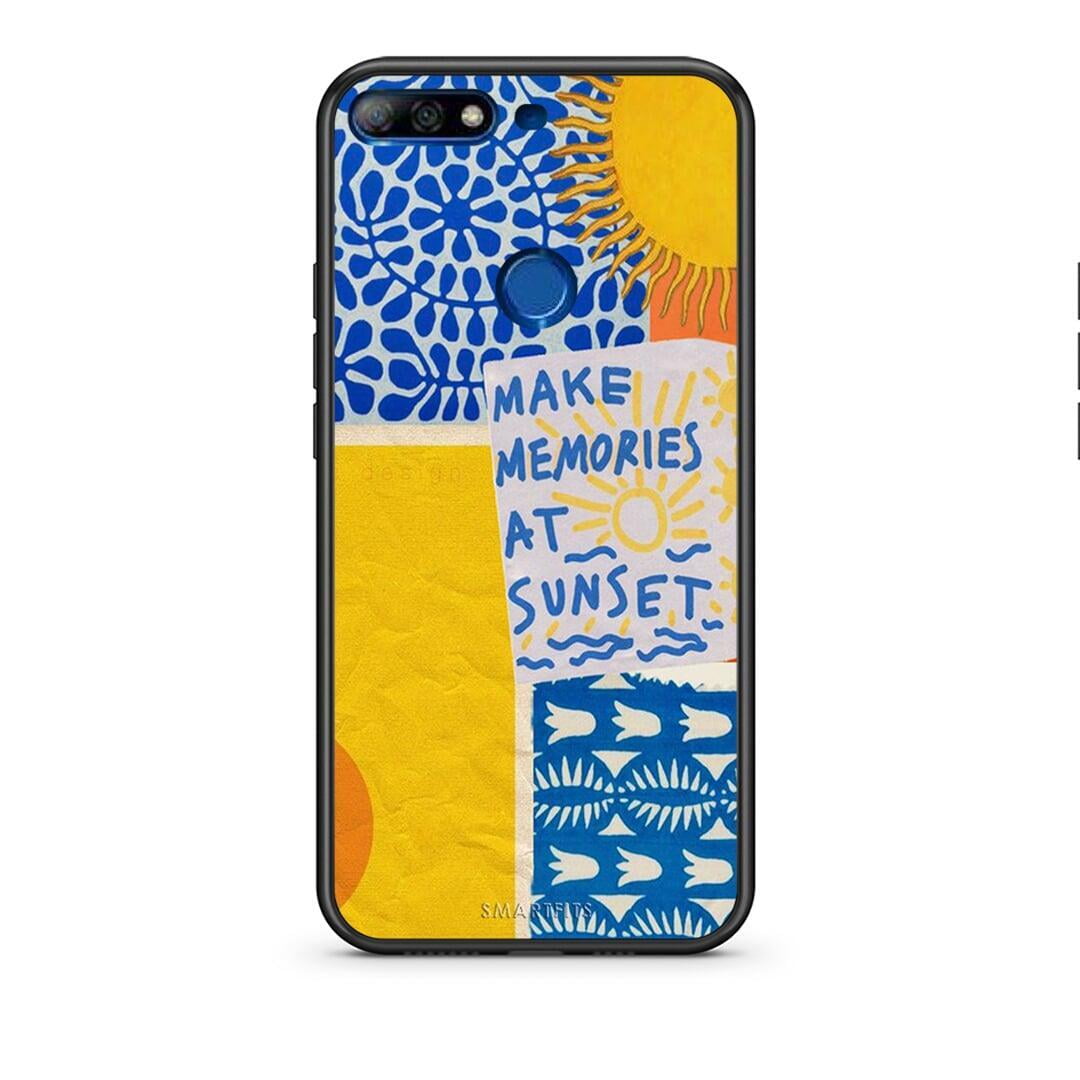 Huawei Y7 2018 Sunset Memories Θήκη από τη Smartfits με σχέδιο στο πίσω μέρος και μαύρο περίβλημα | Smartphone case with colorful back and black bezels by Smartfits