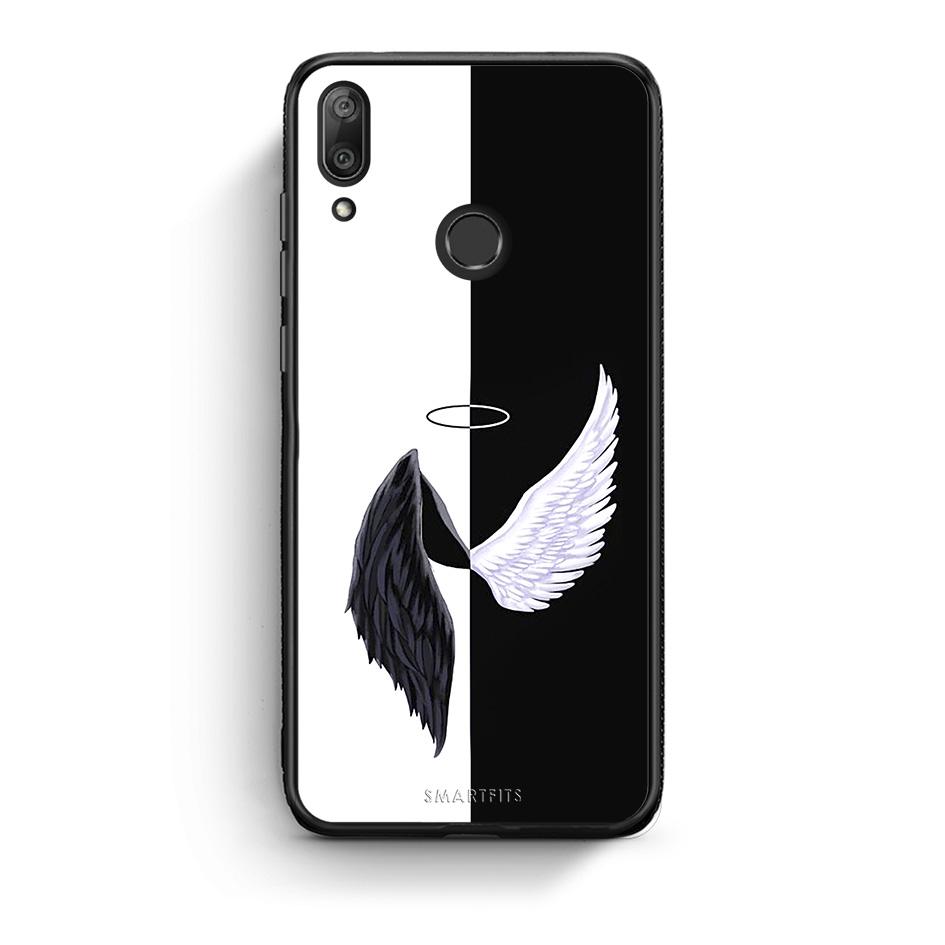 Huawei Y7 2019 Angels Demons θήκη από τη Smartfits με σχέδιο στο πίσω μέρος και μαύρο περίβλημα | Smartphone case with colorful back and black bezels by Smartfits