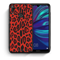 Thumbnail for Θήκη Huawei Y7 2019 Red Leopard Animal από τη Smartfits με σχέδιο στο πίσω μέρος και μαύρο περίβλημα | Huawei Y7 2019 Red Leopard Animal case with colorful back and black bezels
