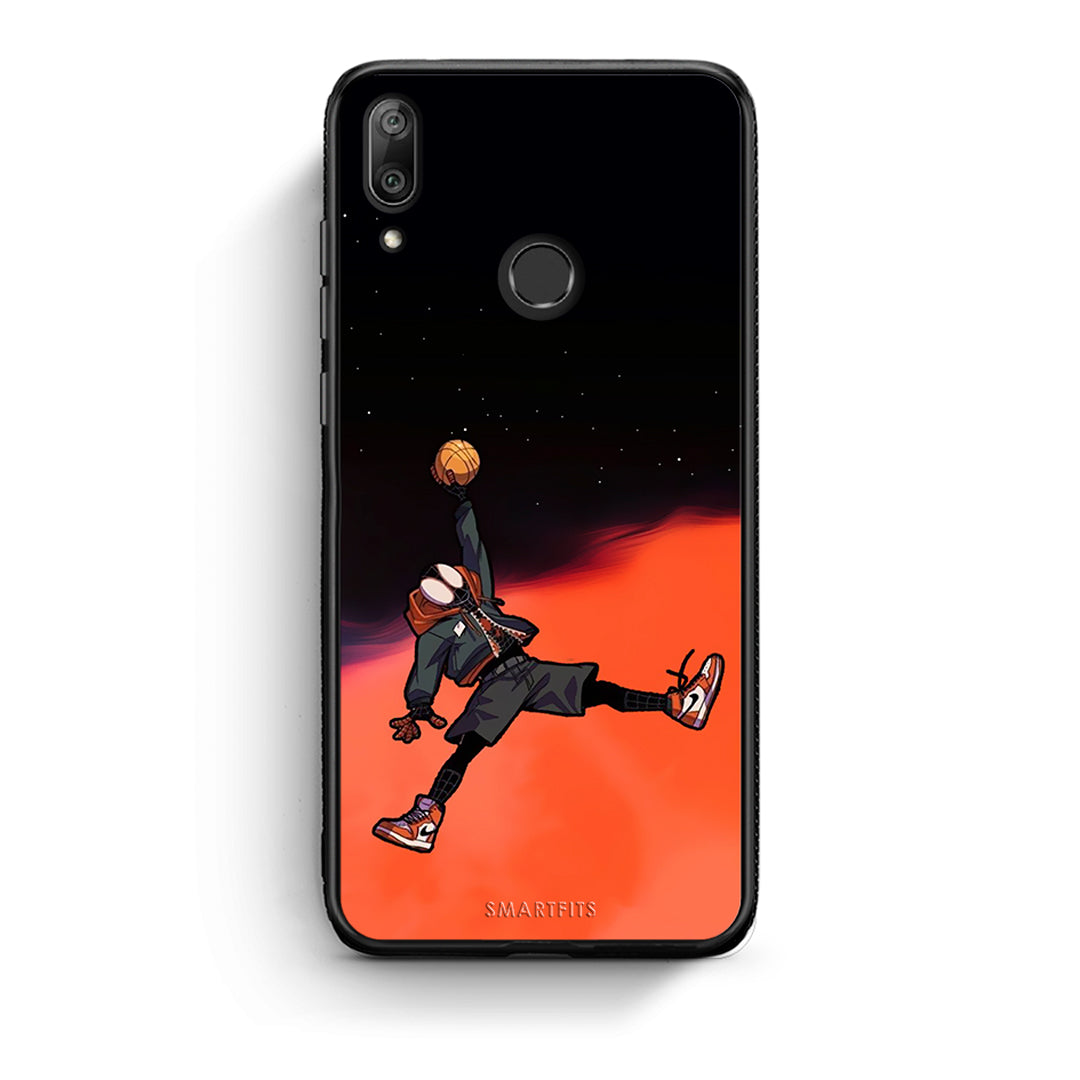 Huawei Y7 2019 Basketball Hero θήκη από τη Smartfits με σχέδιο στο πίσω μέρος και μαύρο περίβλημα | Smartphone case with colorful back and black bezels by Smartfits