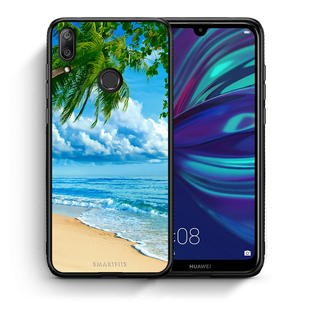 Θήκη Huawei Y7 2019 Beautiful Beach από τη Smartfits με σχέδιο στο πίσω μέρος και μαύρο περίβλημα | Huawei Y7 2019 Beautiful Beach case with colorful back and black bezels