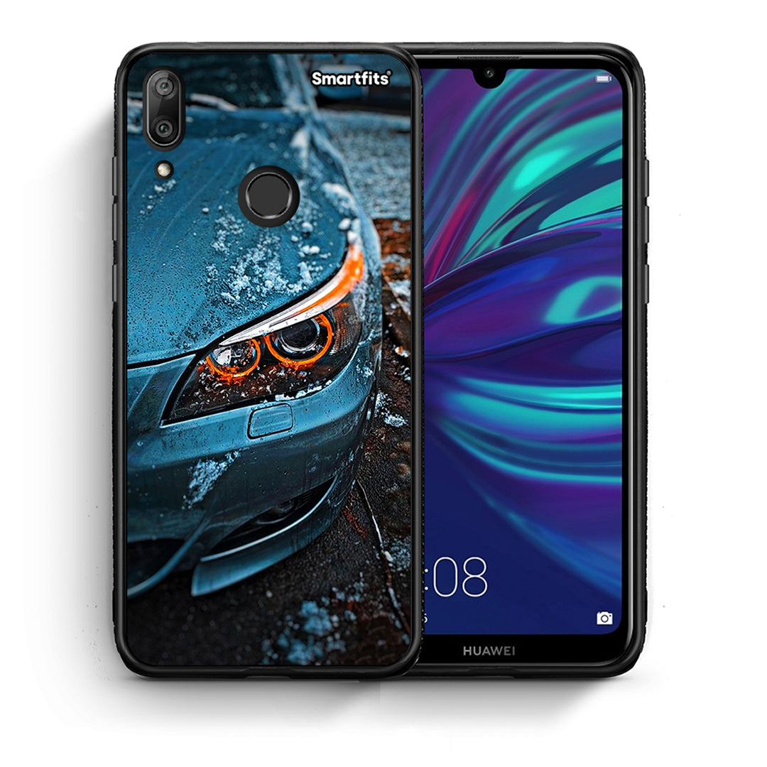 Θήκη Huawei Y7 2019 Bmw E60 από τη Smartfits με σχέδιο στο πίσω μέρος και μαύρο περίβλημα | Huawei Y7 2019 Bmw E60 case with colorful back and black bezels