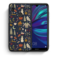 Thumbnail for Θήκη Huawei Y7 2019 Christmas Elements από τη Smartfits με σχέδιο στο πίσω μέρος και μαύρο περίβλημα | Huawei Y7 2019 Christmas Elements case with colorful back and black bezels