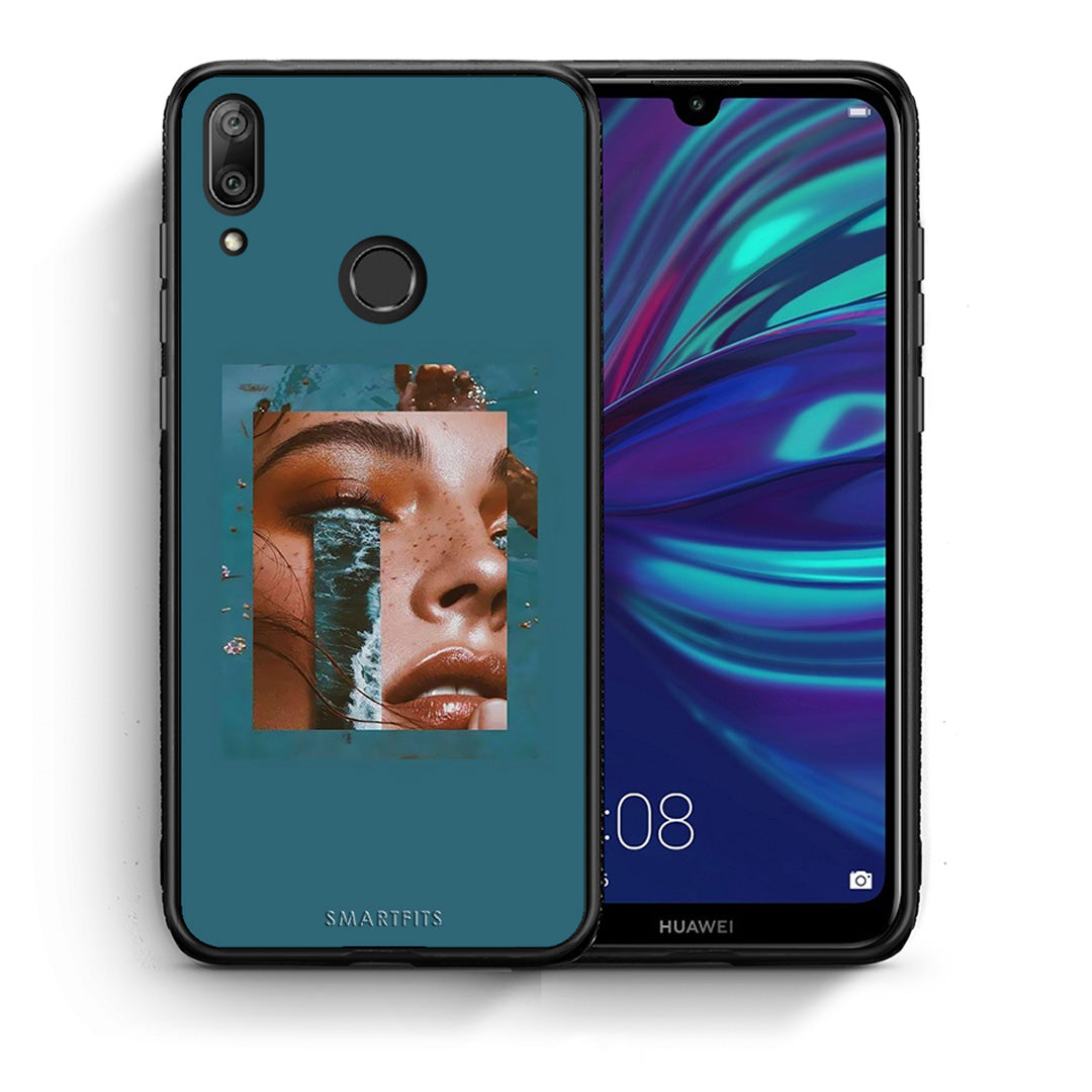 Θήκη Huawei Y7 2019 Cry An Ocean από τη Smartfits με σχέδιο στο πίσω μέρος και μαύρο περίβλημα | Huawei Y7 2019 Cry An Ocean case with colorful back and black bezels