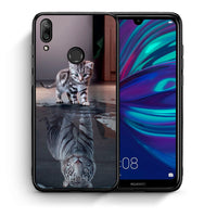 Thumbnail for Θήκη Huawei Y7 2019 Tiger Cute από τη Smartfits με σχέδιο στο πίσω μέρος και μαύρο περίβλημα | Huawei Y7 2019 Tiger Cute case with colorful back and black bezels
