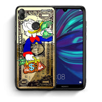 Thumbnail for Θήκη Huawei Y7 2019 Duck Money από τη Smartfits με σχέδιο στο πίσω μέρος και μαύρο περίβλημα | Huawei Y7 2019 Duck Money case with colorful back and black bezels