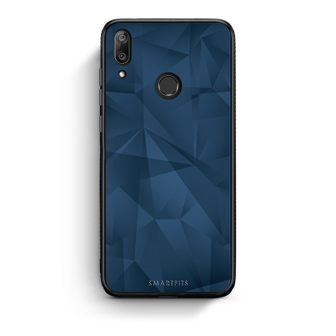 39 - Huawei Y7 2019 Blue Abstract Geometric case, cover, bumper