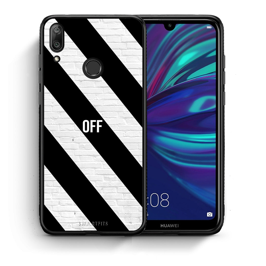 Θήκη Huawei Y7 2019 Get Off από τη Smartfits με σχέδιο στο πίσω μέρος και μαύρο περίβλημα | Huawei Y7 2019 Get Off case with colorful back and black bezels