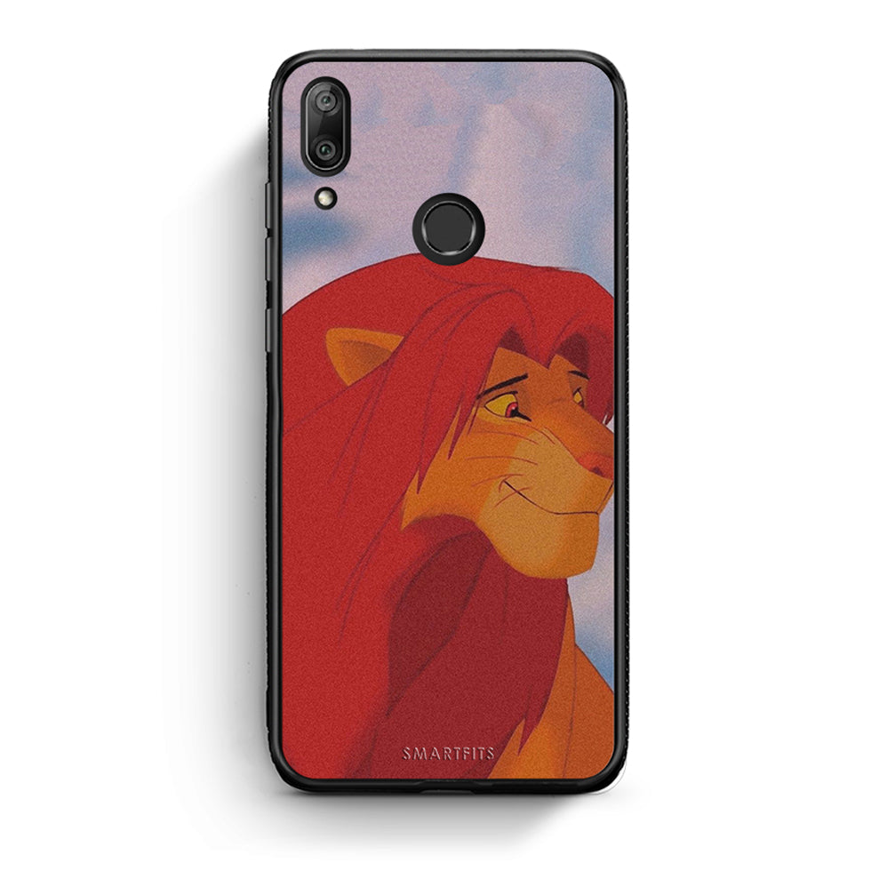 Huawei Y7 2019 Lion Love 1 Θήκη Αγίου Βαλεντίνου από τη Smartfits με σχέδιο στο πίσω μέρος και μαύρο περίβλημα | Smartphone case with colorful back and black bezels by Smartfits