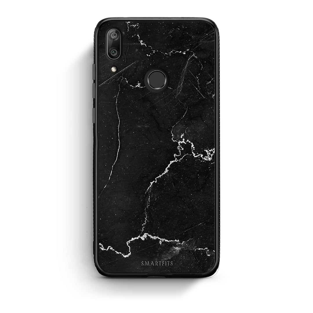 Huawei Y7 2019 Marble Black θήκη από τη Smartfits με σχέδιο στο πίσω μέρος και μαύρο περίβλημα | Smartphone case with colorful back and black bezels by Smartfits