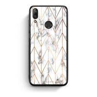 Thumbnail for 44 - Huawei Y7 2019 Gold Geometric Marble case, cover, bumper