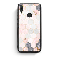 Thumbnail for 4 - Huawei Y7 2019 Hexagon Pink Marble case, cover, bumper