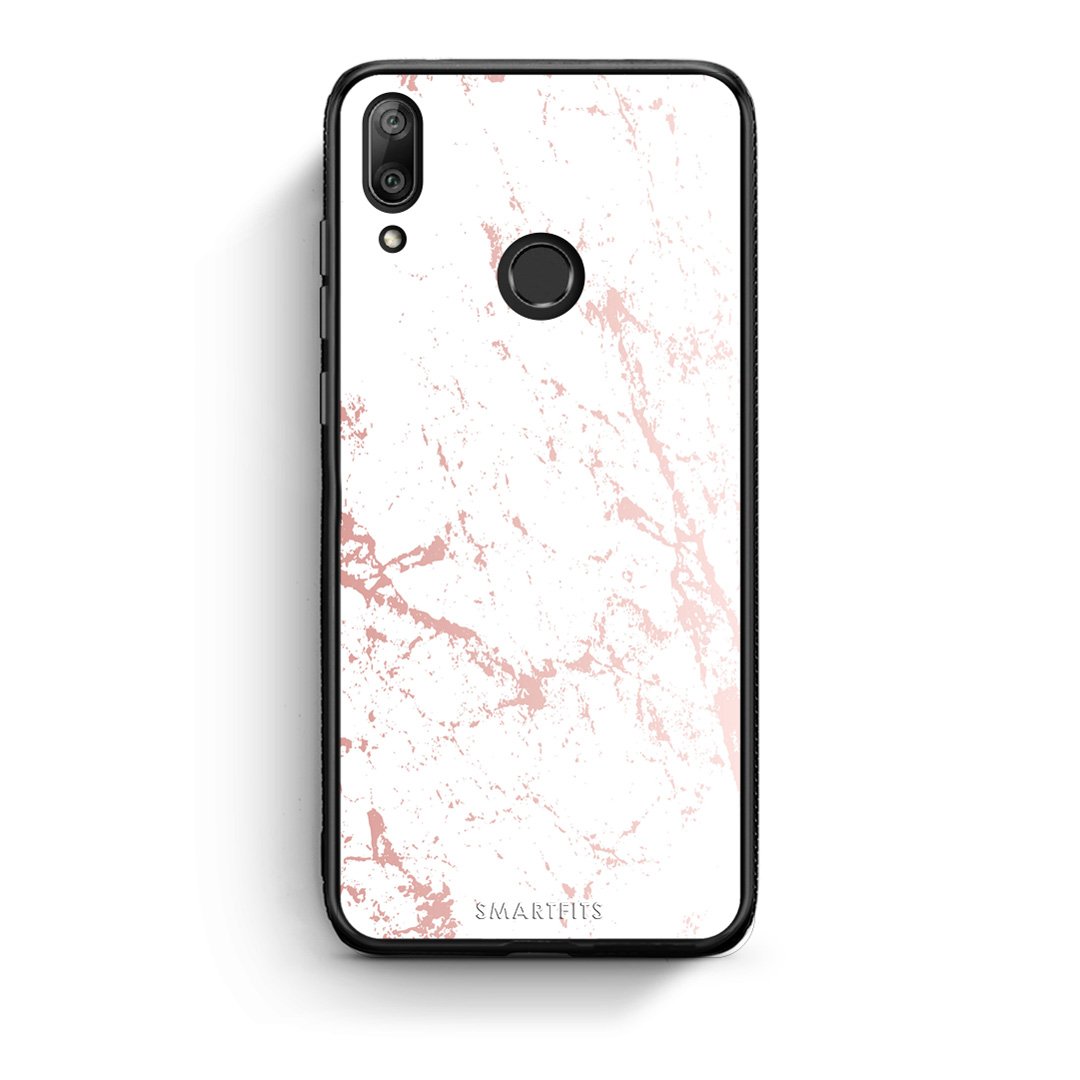 116 - Huawei Y7 2019 Pink Splash Marble case, cover, bumper