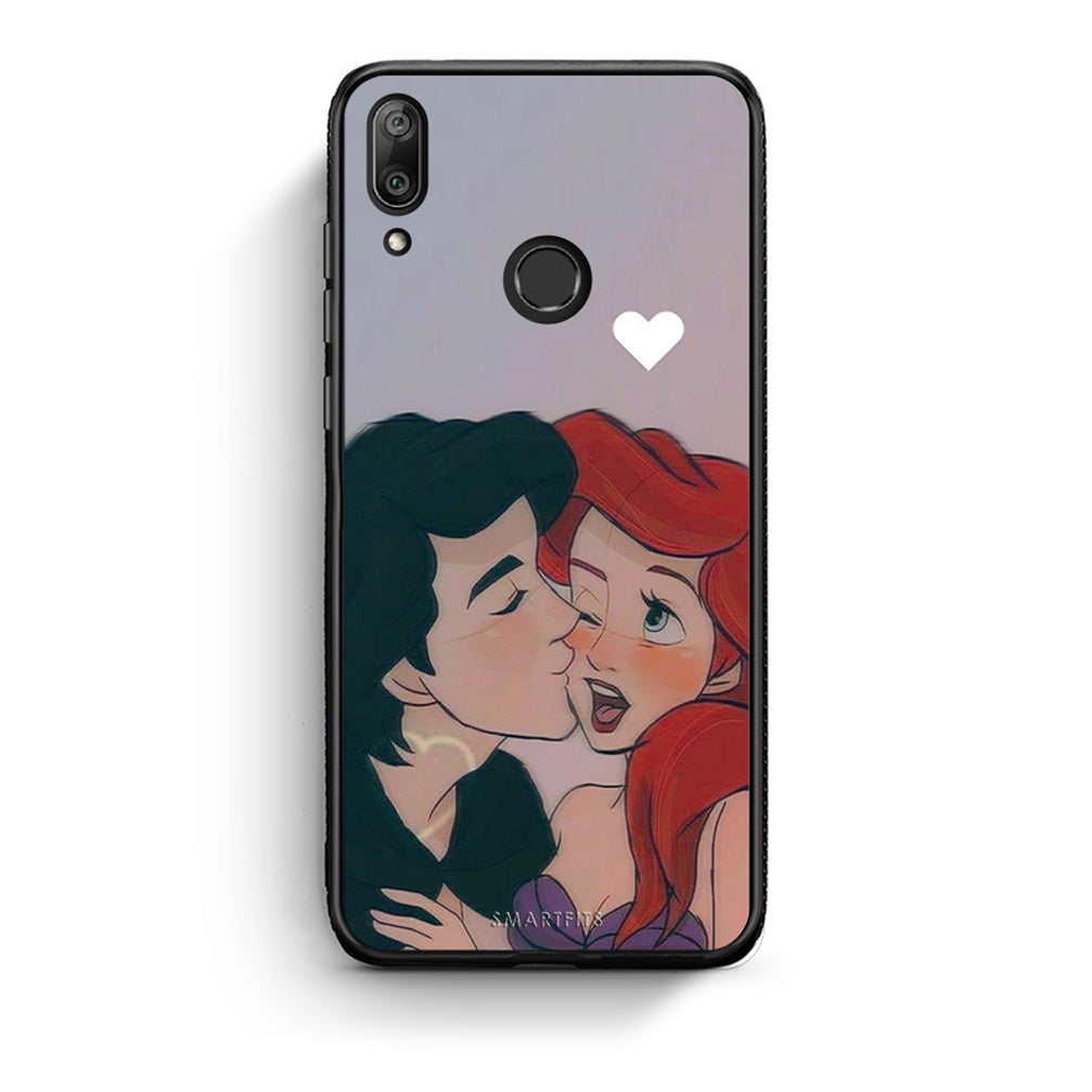 Huawei Y7 2019 Mermaid Love Θήκη Αγίου Βαλεντίνου από τη Smartfits με σχέδιο στο πίσω μέρος και μαύρο περίβλημα | Smartphone case with colorful back and black bezels by Smartfits