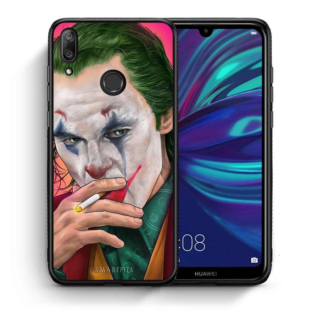 Θήκη Huawei Y7 2019 JokesOnU PopArt από τη Smartfits με σχέδιο στο πίσω μέρος και μαύρο περίβλημα | Huawei Y7 2019 JokesOnU PopArt case with colorful back and black bezels