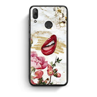 Thumbnail for Huawei Y7 2019 Red Lips θήκη από τη Smartfits με σχέδιο στο πίσω μέρος και μαύρο περίβλημα | Smartphone case with colorful back and black bezels by Smartfits