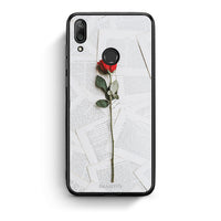 Thumbnail for Huawei Y7 2019 Red Rose θήκη από τη Smartfits με σχέδιο στο πίσω μέρος και μαύρο περίβλημα | Smartphone case with colorful back and black bezels by Smartfits