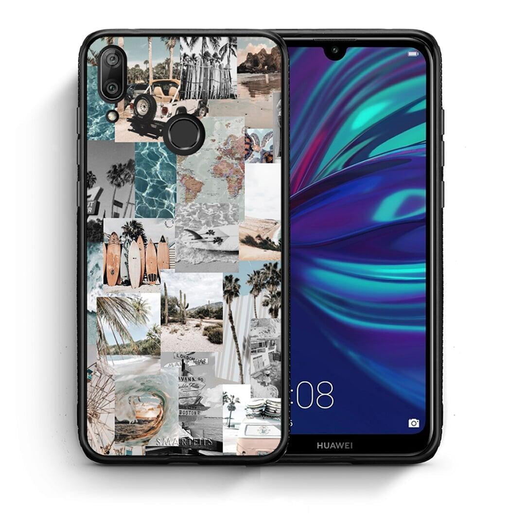 Θήκη Huawei Y7 2019 Retro Beach Life από τη Smartfits με σχέδιο στο πίσω μέρος και μαύρο περίβλημα | Huawei Y7 2019 Retro Beach Life case with colorful back and black bezels
