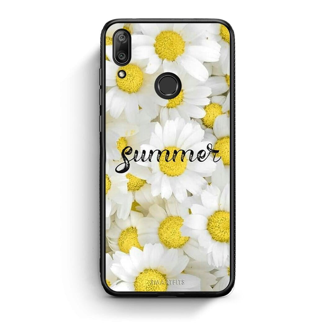 Huawei Y7 2019 Summer Daisies Θήκη από τη Smartfits με σχέδιο στο πίσω μέρος και μαύρο περίβλημα | Smartphone case with colorful back and black bezels by Smartfits