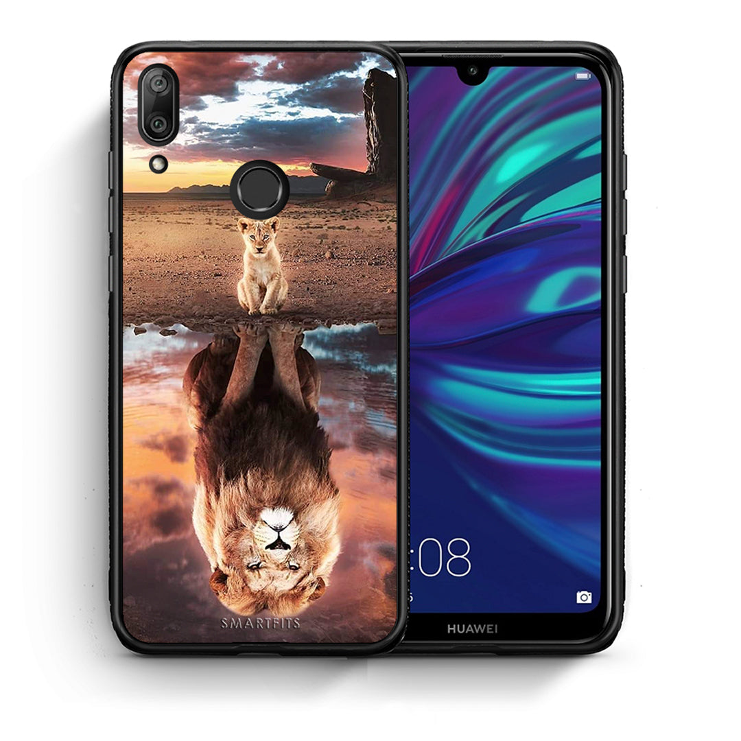 Θήκη Αγίου Βαλεντίνου Huawei Y7 2019 Sunset Dreams από τη Smartfits με σχέδιο στο πίσω μέρος και μαύρο περίβλημα | Huawei Y7 2019 Sunset Dreams case with colorful back and black bezels