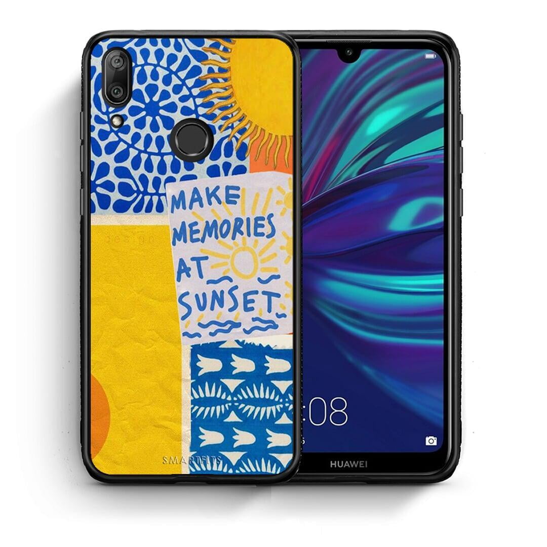 Θήκη Huawei Y7 2019 Sunset Memories από τη Smartfits με σχέδιο στο πίσω μέρος και μαύρο περίβλημα | Huawei Y7 2019 Sunset Memories case with colorful back and black bezels