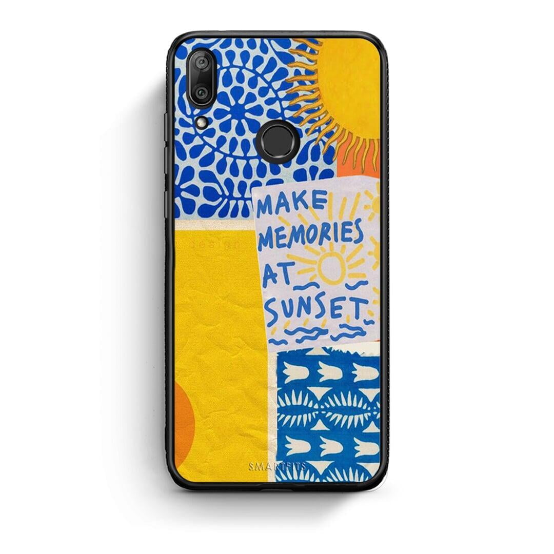 Huawei Y7 2019 Sunset Memories Θήκη από τη Smartfits με σχέδιο στο πίσω μέρος και μαύρο περίβλημα | Smartphone case with colorful back and black bezels by Smartfits