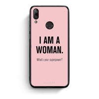 Thumbnail for Huawei Y7 2019 Superpower Woman θήκη από τη Smartfits με σχέδιο στο πίσω μέρος και μαύρο περίβλημα | Smartphone case with colorful back and black bezels by Smartfits