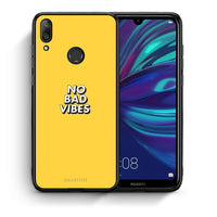Thumbnail for Θήκη Huawei Y7 2019 Vibes Text από τη Smartfits με σχέδιο στο πίσω μέρος και μαύρο περίβλημα | Huawei Y7 2019 Vibes Text case with colorful back and black bezels