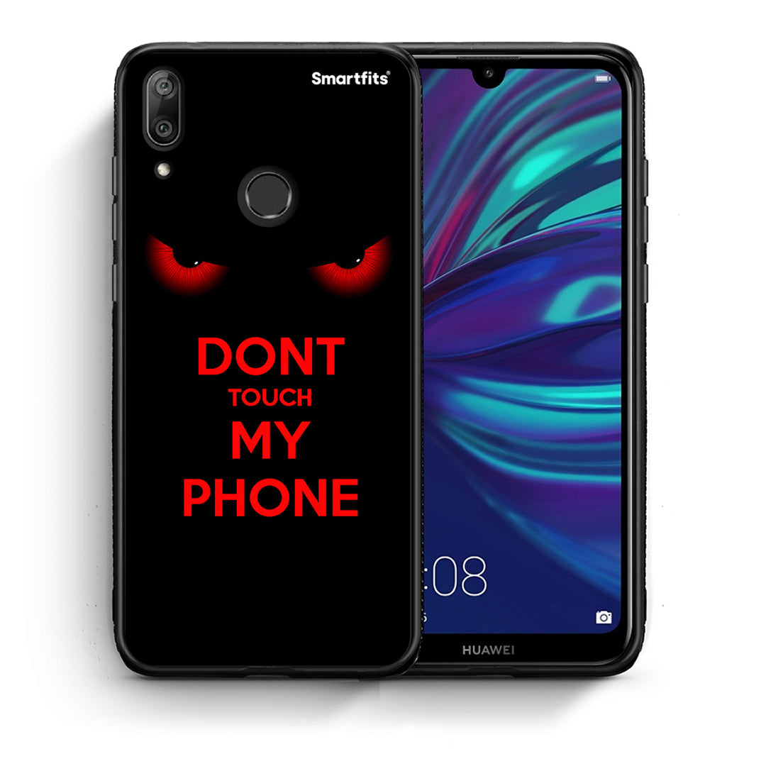 Θήκη Huawei Y7 2019 Touch My Phone από τη Smartfits με σχέδιο στο πίσω μέρος και μαύρο περίβλημα | Huawei Y7 2019 Touch My Phone case with colorful back and black bezels