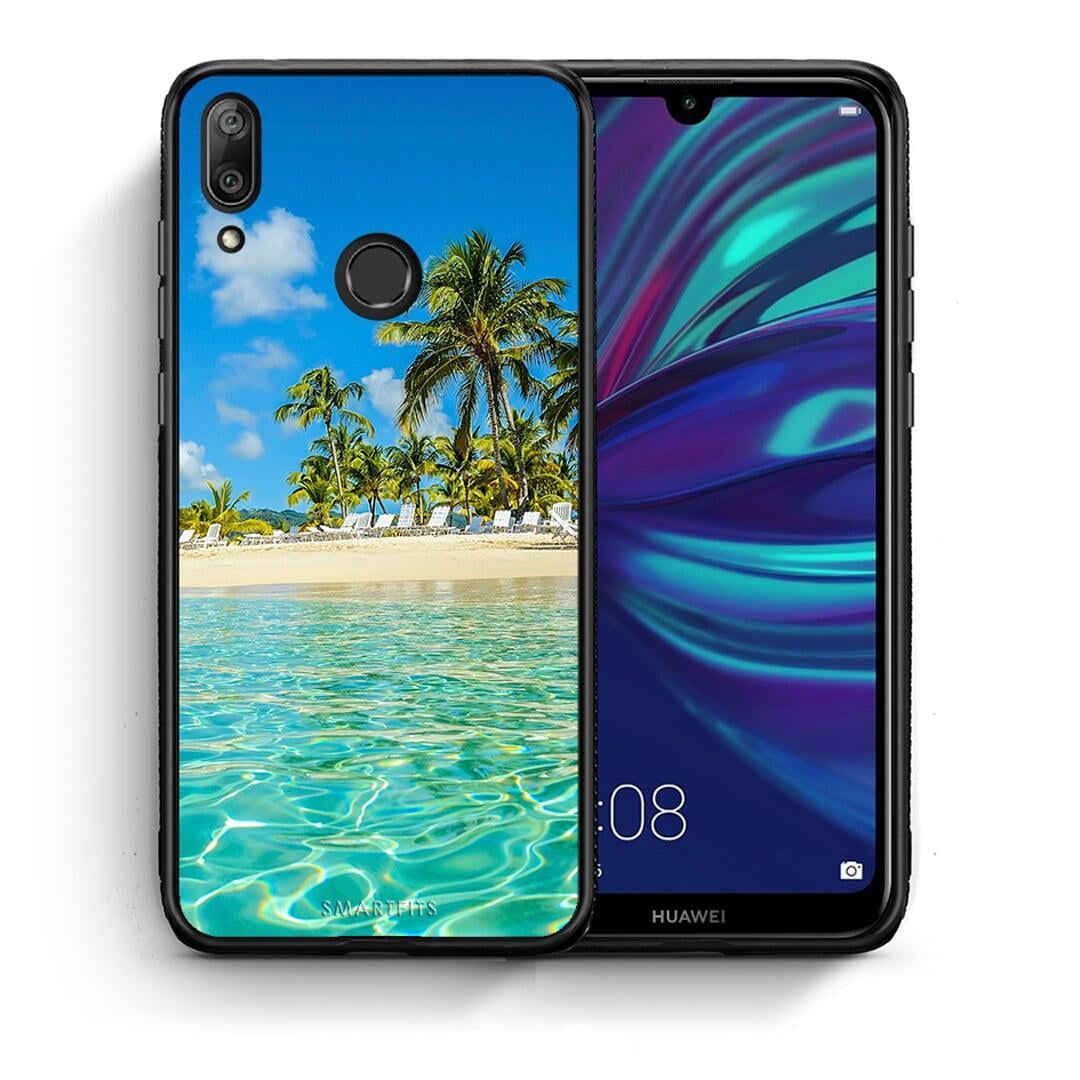 Θήκη Huawei Y7 2019 Tropical Vibes από τη Smartfits με σχέδιο στο πίσω μέρος και μαύρο περίβλημα | Huawei Y7 2019 Tropical Vibes case with colorful back and black bezels