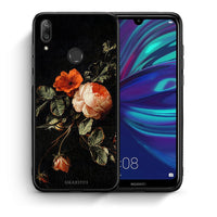 Thumbnail for Θήκη Huawei Y7 2019 Vintage Roses από τη Smartfits με σχέδιο στο πίσω μέρος και μαύρο περίβλημα | Huawei Y7 2019 Vintage Roses case with colorful back and black bezels