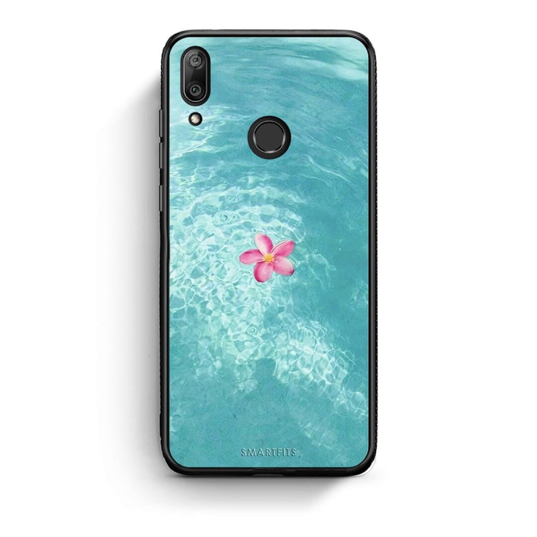 Huawei Y7 2019 Water Flower Θήκη από τη Smartfits με σχέδιο στο πίσω μέρος και μαύρο περίβλημα | Smartphone case with colorful back and black bezels by Smartfits