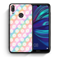 Thumbnail for Θήκη Huawei Y7 2019 White Daisies από τη Smartfits με σχέδιο στο πίσω μέρος και μαύρο περίβλημα | Huawei Y7 2019 White Daisies case with colorful back and black bezels