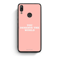 Thumbnail for Huawei Y7 2019 You Deserve The World Θήκη Αγίου Βαλεντίνου από τη Smartfits με σχέδιο στο πίσω μέρος και μαύρο περίβλημα | Smartphone case with colorful back and black bezels by Smartfits
