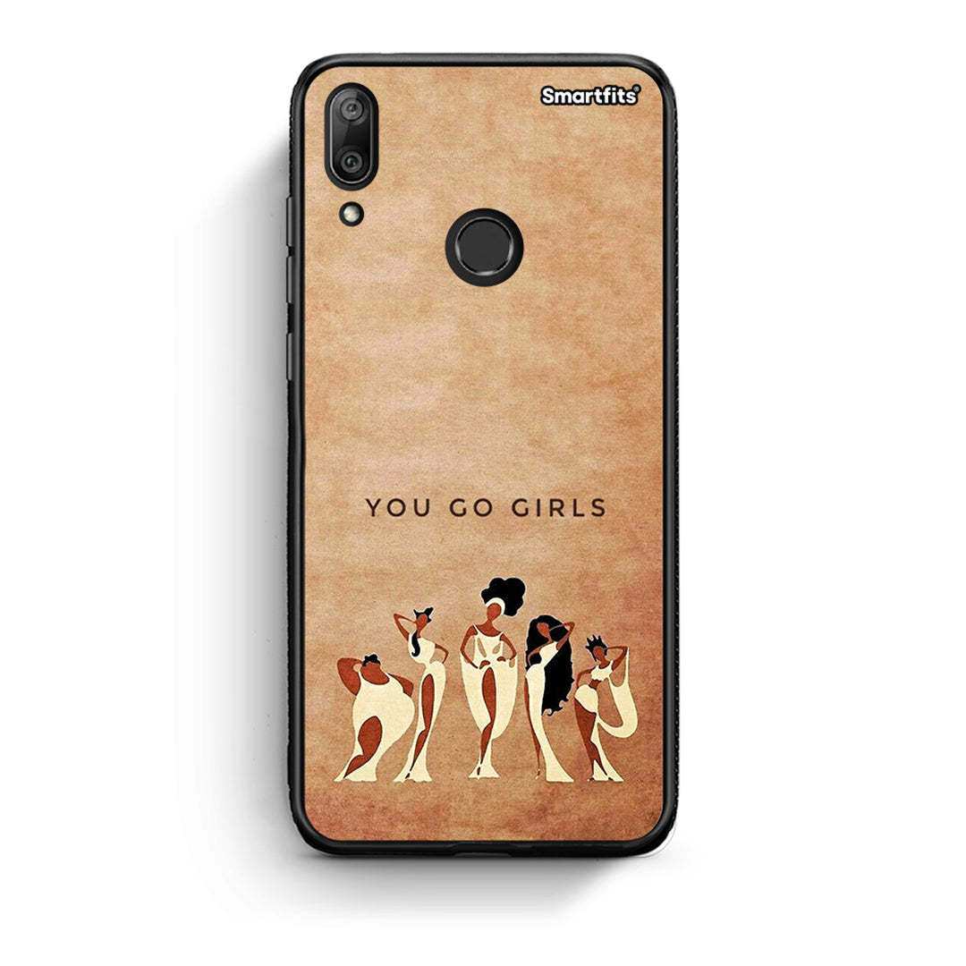 Huawei Y7 2019 You Go Girl θήκη από τη Smartfits με σχέδιο στο πίσω μέρος και μαύρο περίβλημα | Smartphone case with colorful back and black bezels by Smartfits