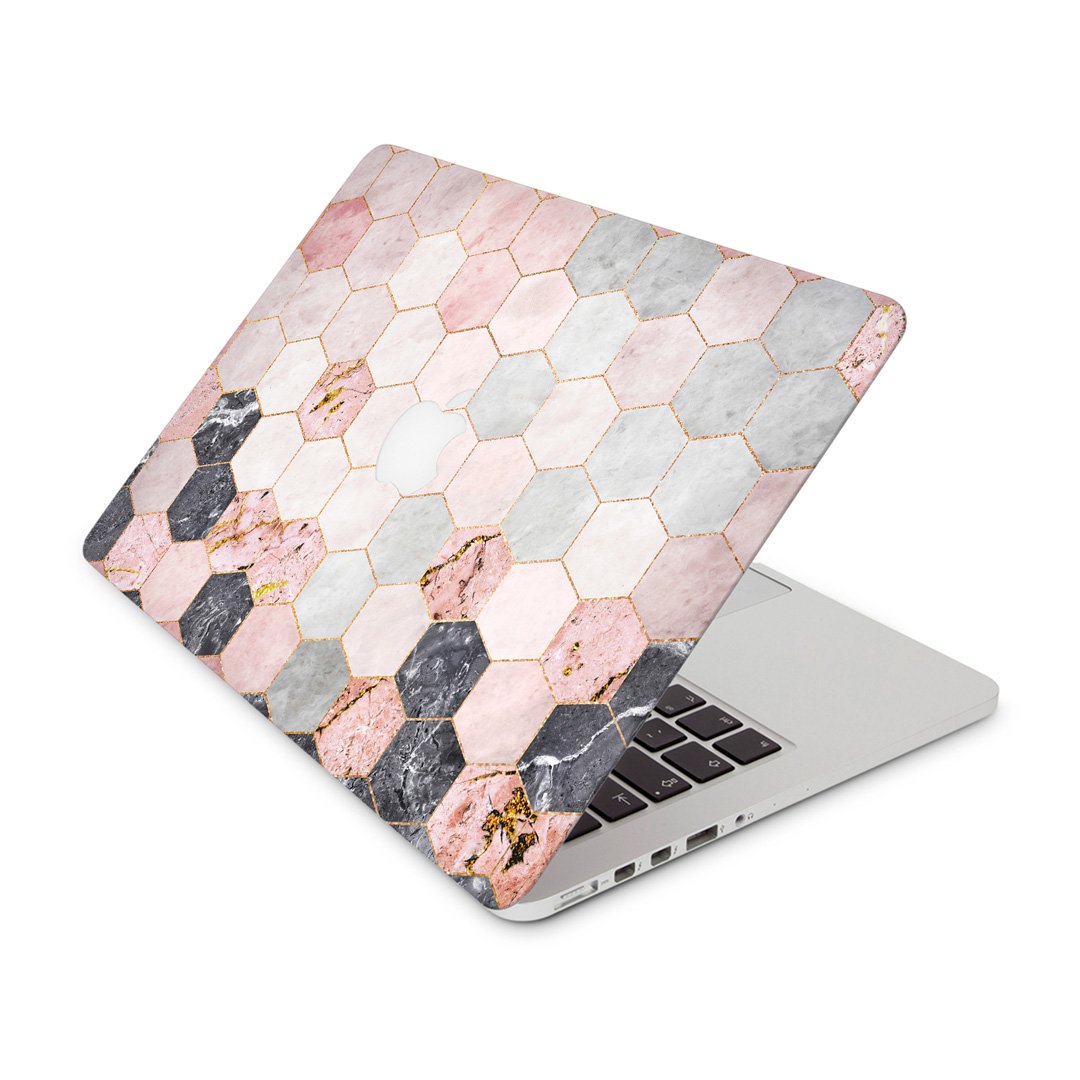 Marble Hexagon Pink - Macbook Skin