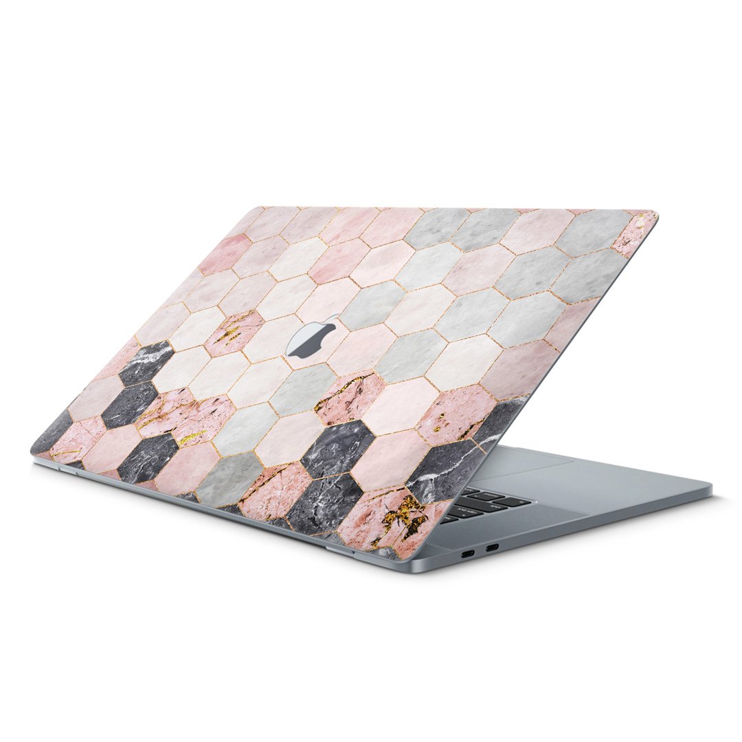 Marble Hexagon Pink - Macbook Skin