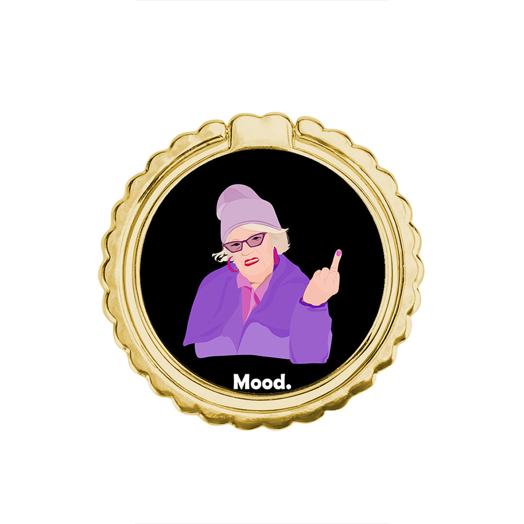 Grandma Mood Black - Metal Mobile Ring