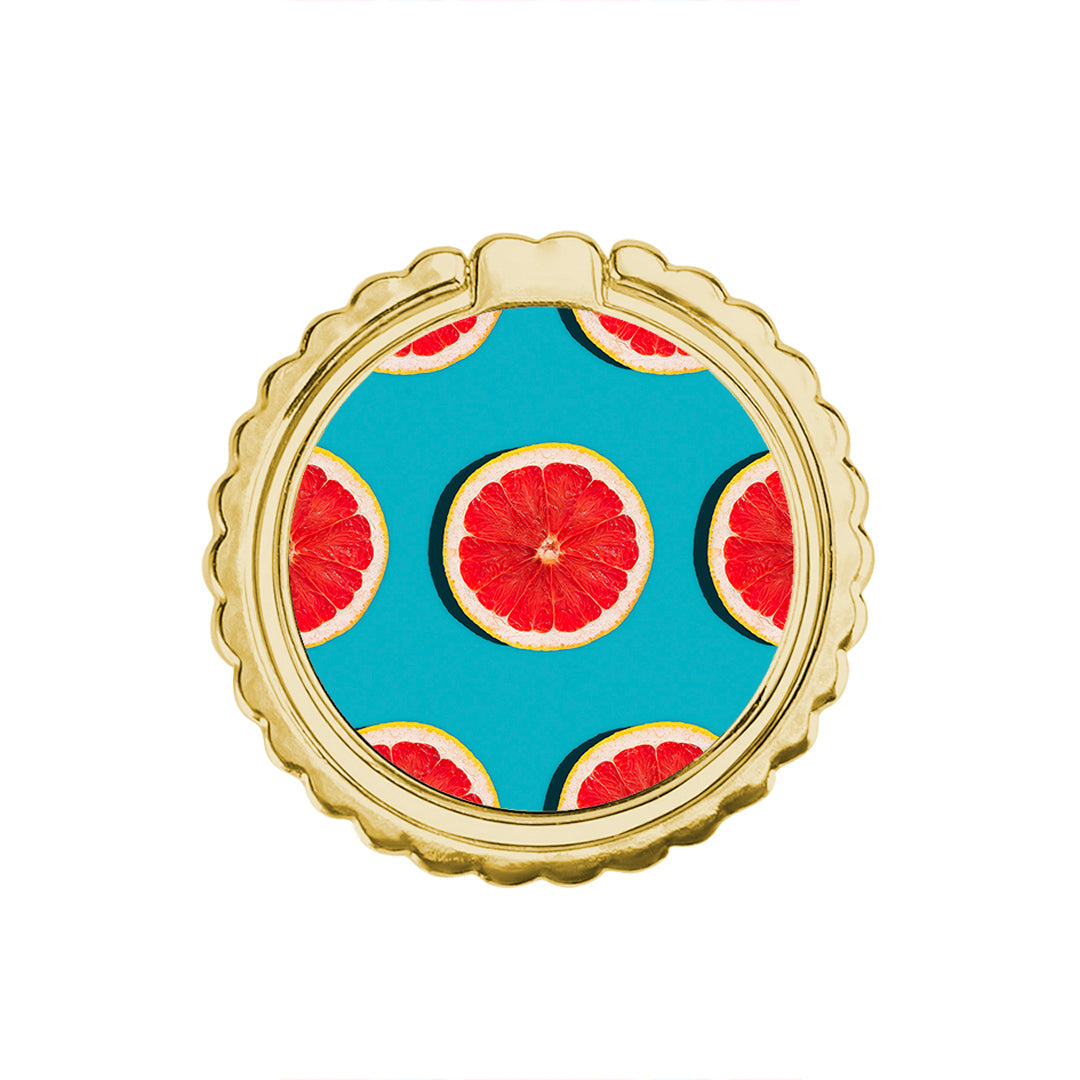 Grapefruit Slice - Metallic Mobile Ring