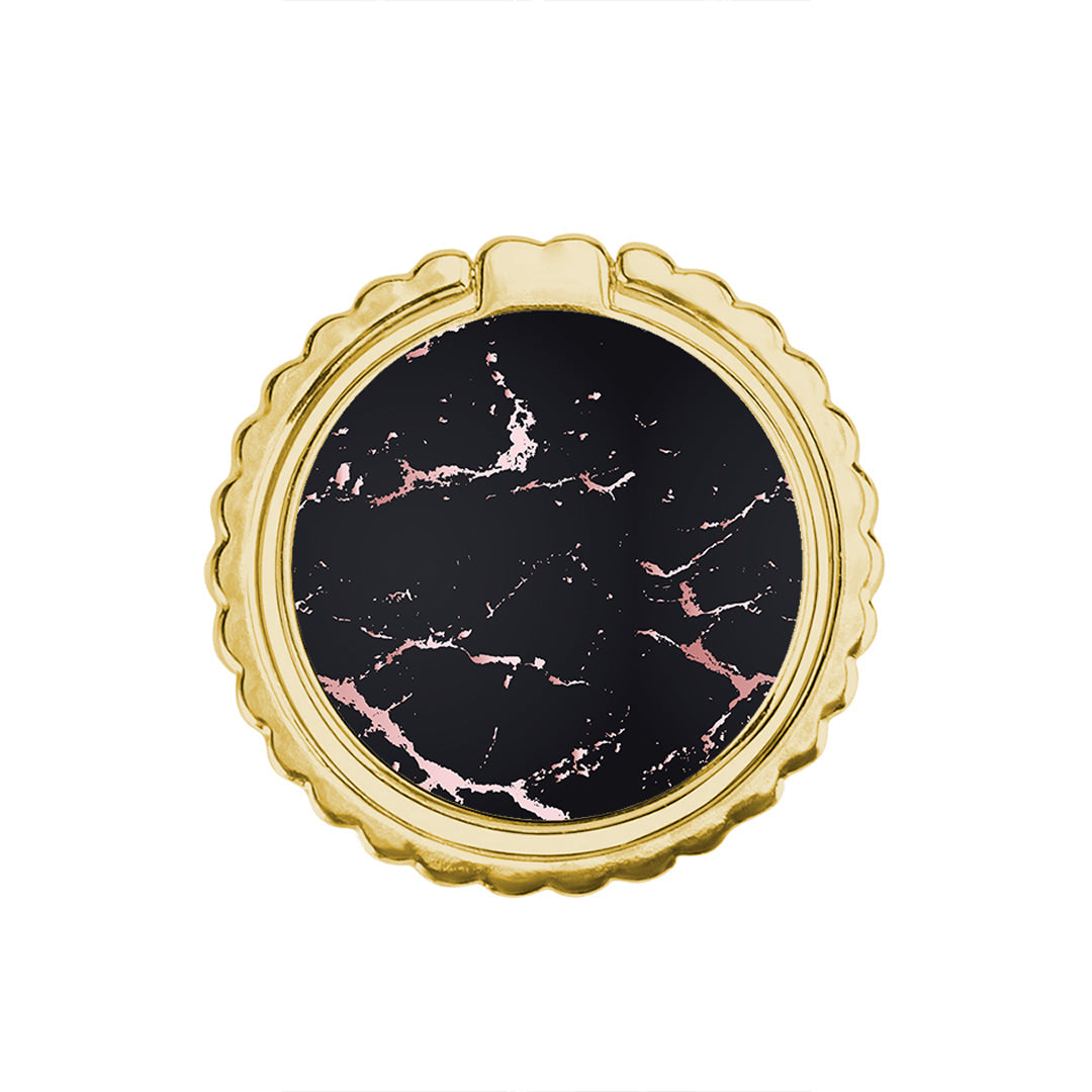 Marble Black Rosegold - Metal Mobile Ring