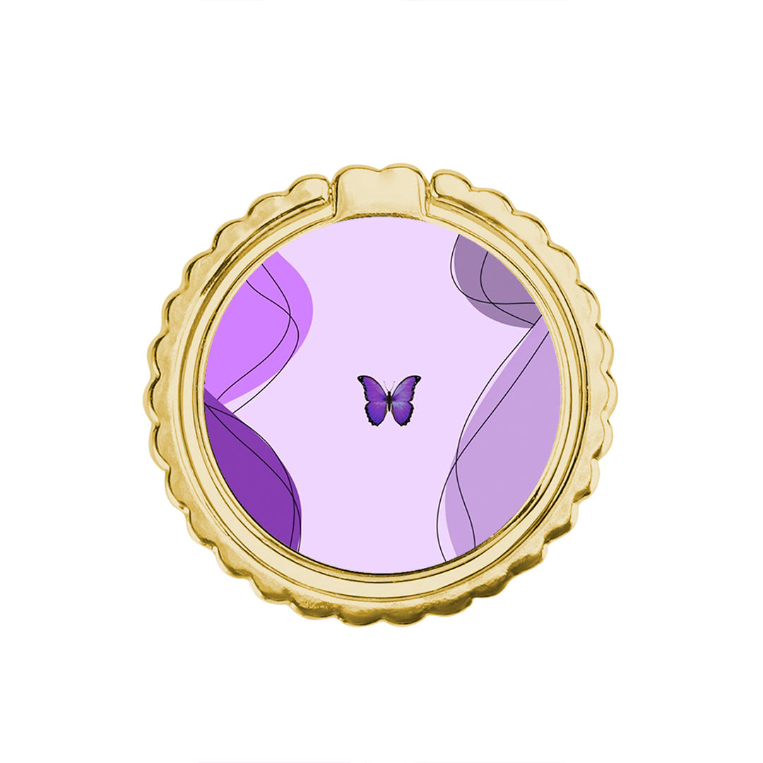 Purple Mariposa - Metal Mobile Ring