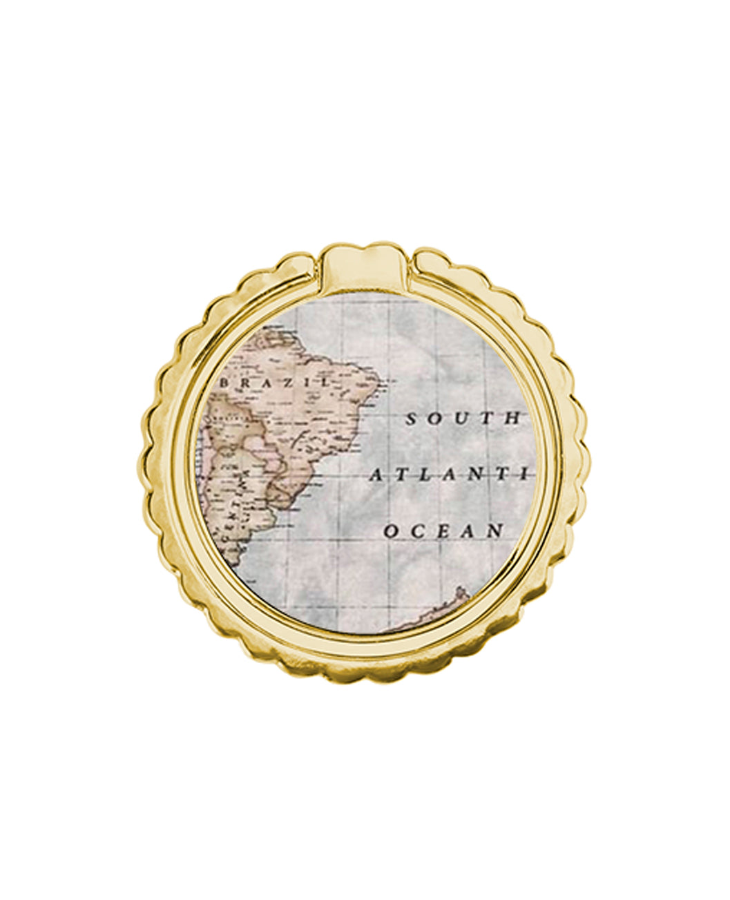 World Map - Metal Mobile Ring