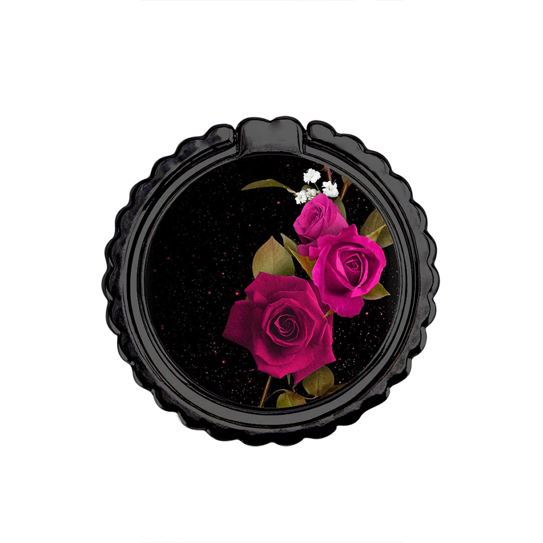 Flower Red Roses - Metal Mobile Ring